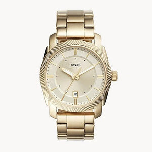 Fossil Machine FS5264 men's watch with gold-tone stainless steel case and bracelet and champagne dial
