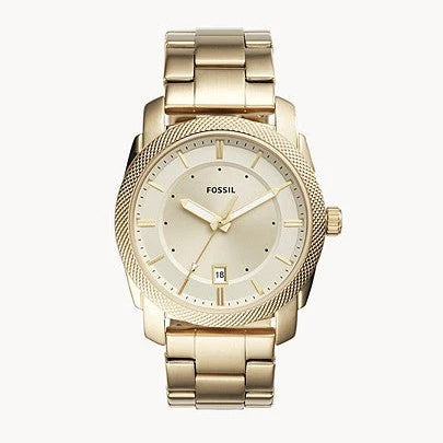 Fossil Machine FS5264 men's watch with gold-tone stainless steel case and bracelet and champagne dial
