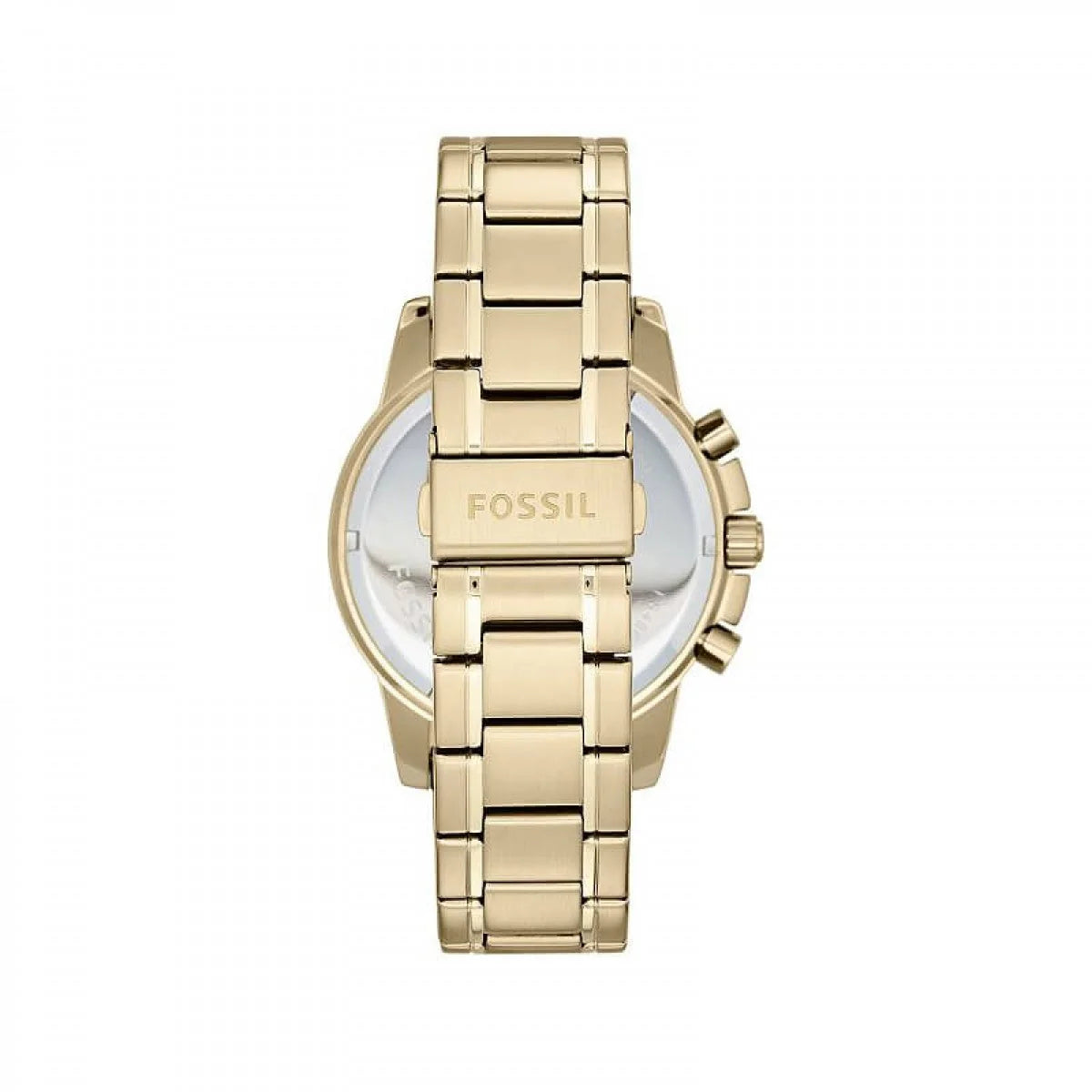 Gold Fossil watch on a white background
