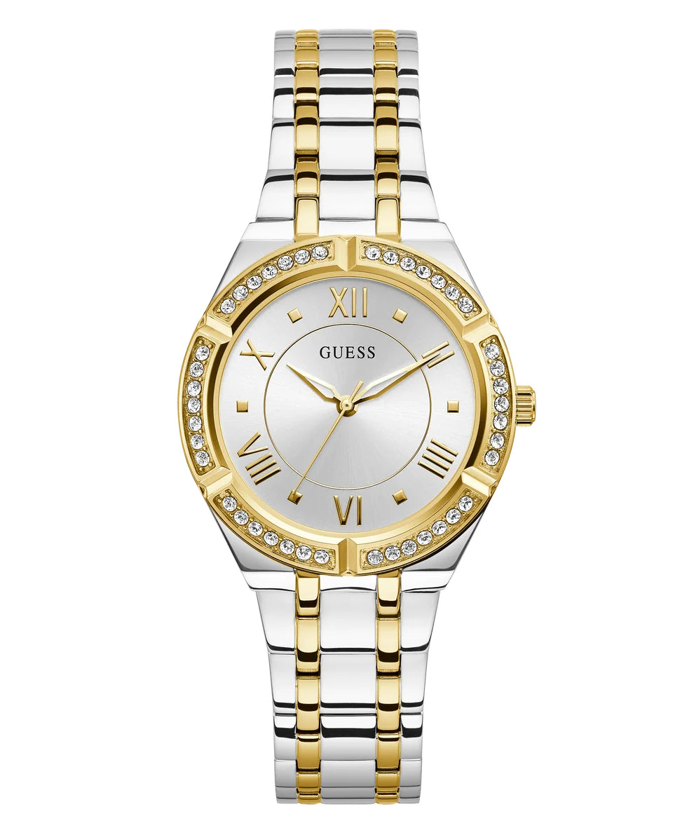 Guess Cosmo GW0033L4 Women's Three-Hand Watch – Silver Dial & Two-Tone Steel Strap