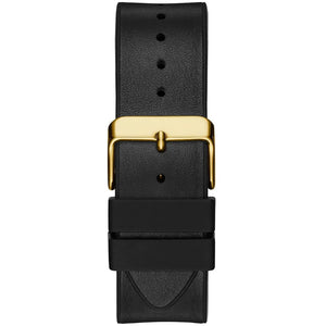Black silicone and leather FLEX strap detail of GUESS Phoenix GW0202G1 men's watch
