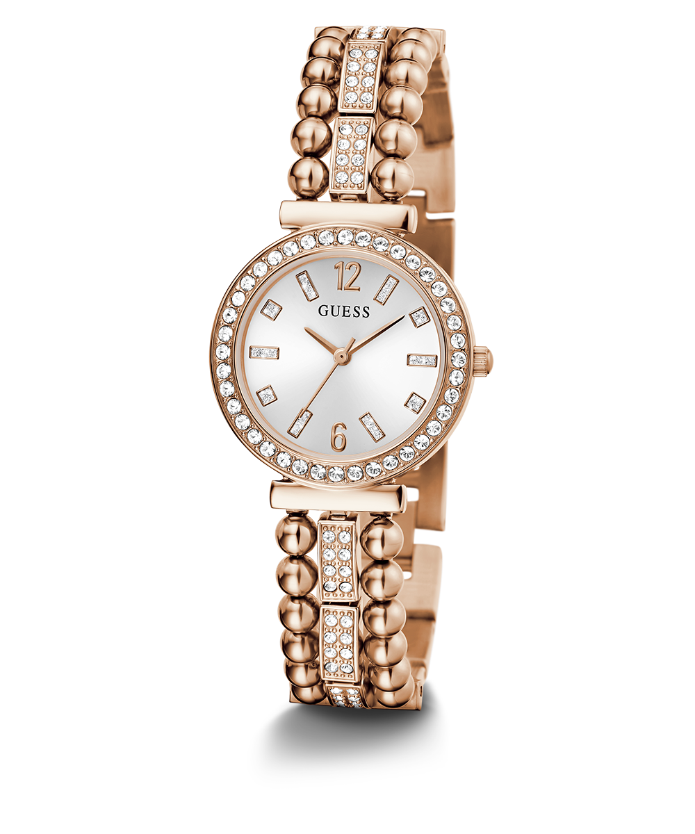 Guess Gala GW0401L3 Women's watch - white dial rose gold-tone steel strap