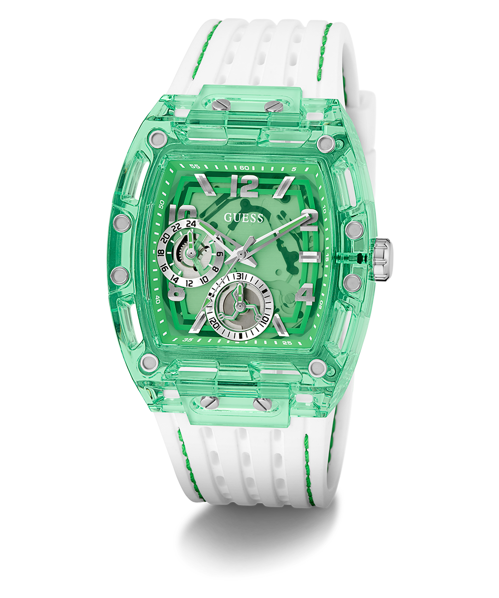 Guess Phoenix GW0499G10 Men's watch - green dial white strap