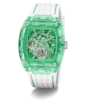 Guess Phoenix GW0499G10 Men's watch - green dial white strap