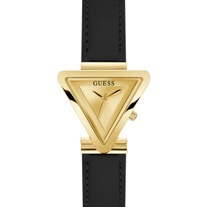 Guess GW0548L3 women's watch - champagne dial black leather strap