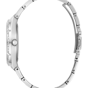 Guess Allara GW0604L1 women's watch - silver cut-thru dial silver steel strap, back view