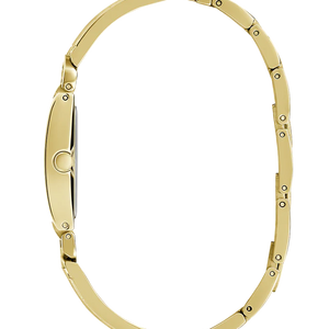 Detailed side view of the gold crown on the Guess GW0668L2