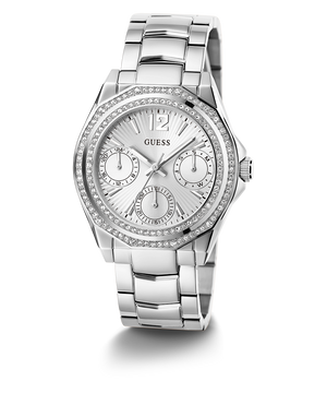 Guess Ritzy GW0685L1 women's watch - silver dial silver steel strap, front view