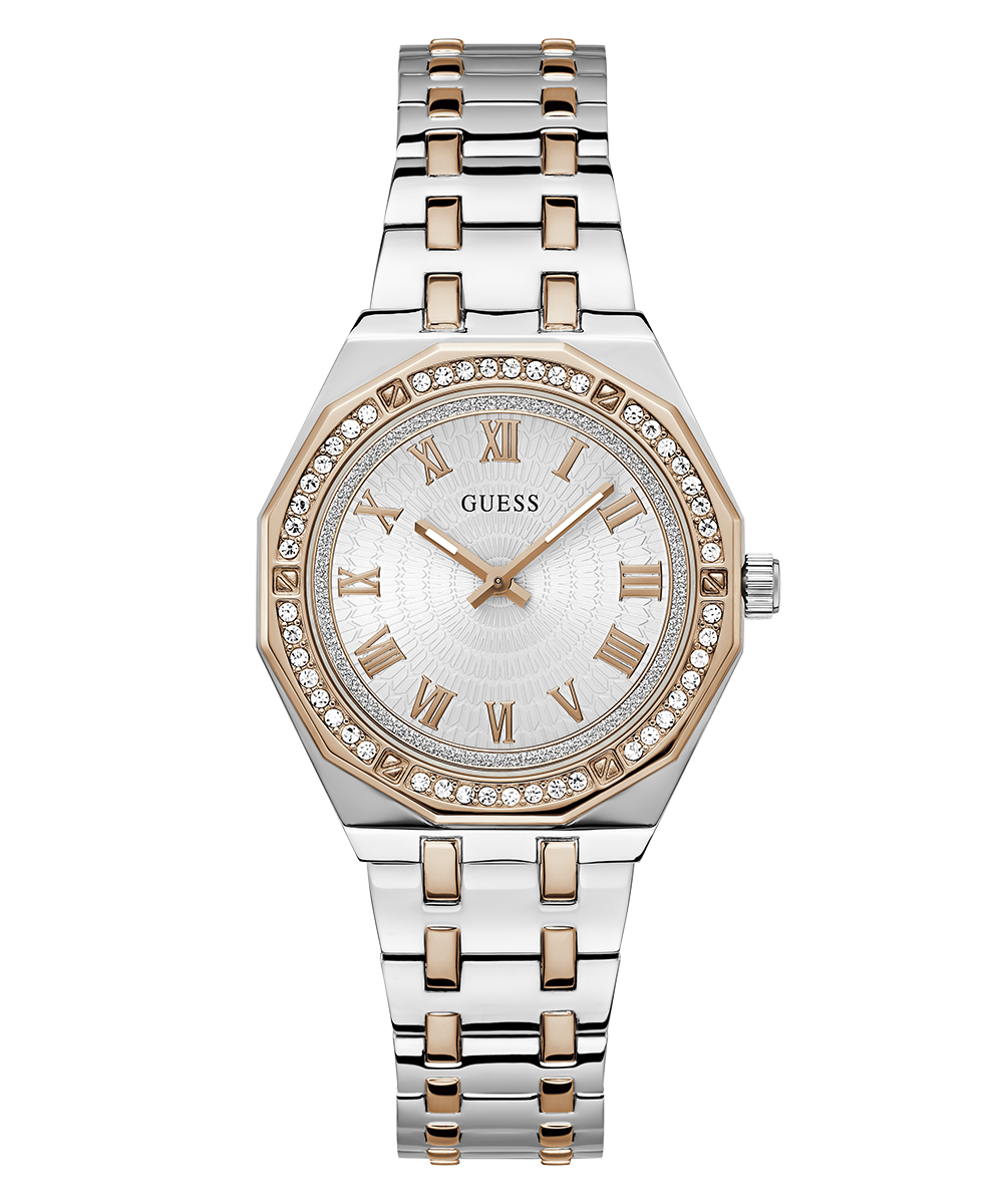Guess Desire GW0770L5 Women's Watch – Silver Dial & Two-Tone Rose Gold Stainless Steel Strap