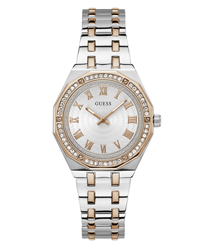 Guess Desire GW0770L5 Women's Watch – Silver Dial & Two-Tone Rose Gold Stainless Steel Strap