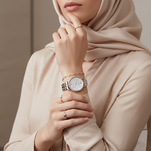 Emporio Armani AR11293 Women’s Crystal Dial Two-Tone Silver Rose Gold Stainless Steel Gianni T-Bar Watch - Luxury Hub Store