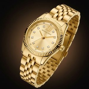 Michael Kors Lexington MK4741 Women’s Gold Dial Stainless Steel Watch - Luxury Hub Store