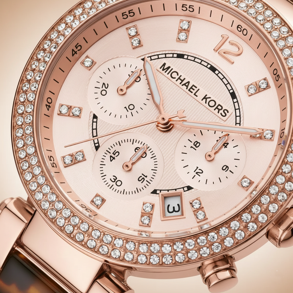 Michael Kors MK5538 Parker Women’s Rose Gold Dial Rose Gold Stainless Steel Chronograph Watch - Luxury Hub Store