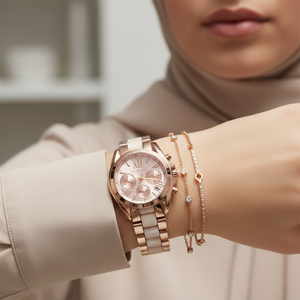 Michael Kors MK6066 Bradshaw Women’s Rose Gold Dial Rose Gold Stainless Steel Chronograph Watch - Luxury Hub Store