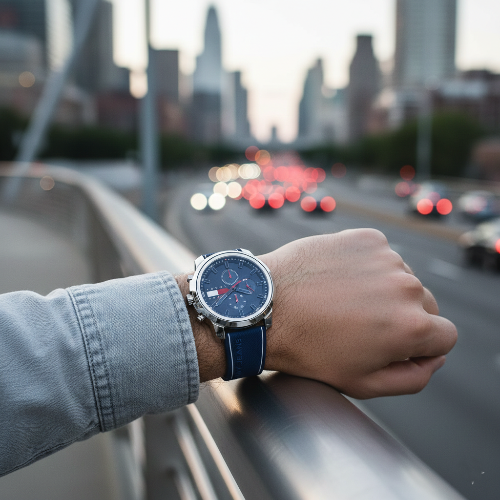 Tommy Jeans Sport Men's Watch – Blue Dial – Blue Silicone Strap (1710582)