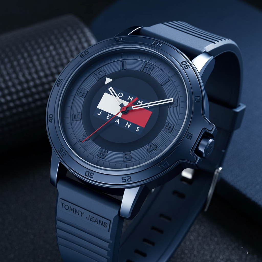 Tommy Jeans Men's Blue Silicone Watch – Model 1792034 Houston