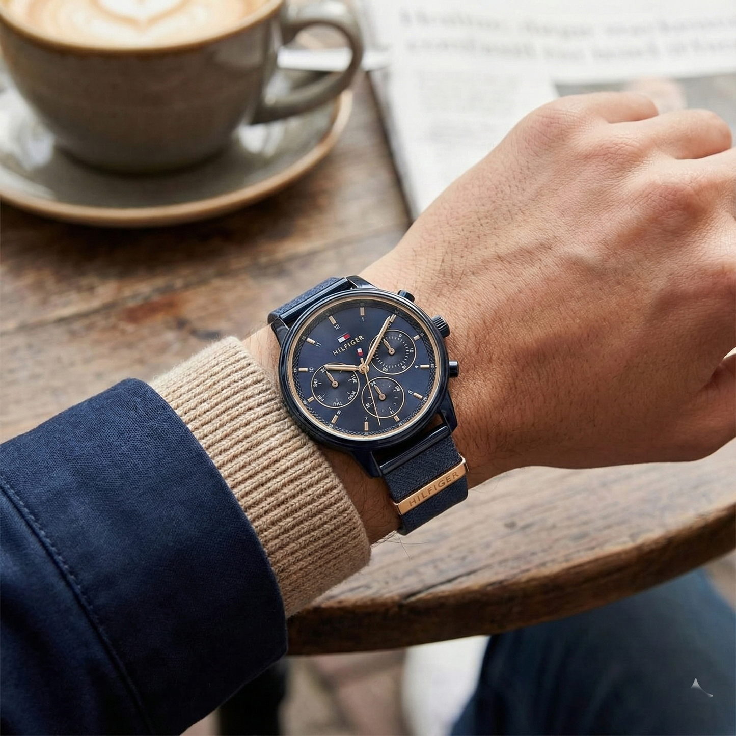 Tommy Hilfiger Women's Multi-Function Watch – Blue Leather Strap – Model 1782809