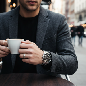 Emporio Armani AR2434 Men’s Black Dial Stainless Steel Renato Watch - Luxury Hub Store