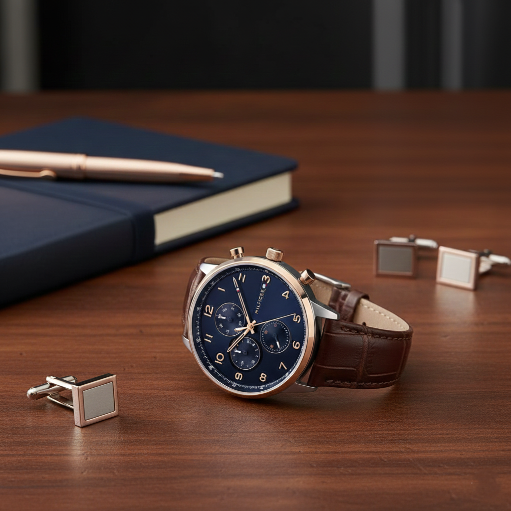 Tommy Hilfiger Leonard 1791987 Men's Classic Multi-Function Leather Watch