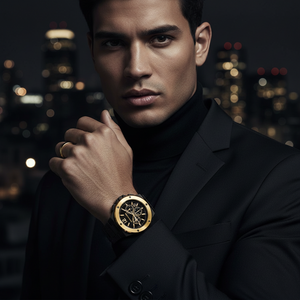 Michael Kors MK8941 Men’s Black Dial Black Gold Stainless Steel Lennox Chronograph Watch - Luxury Hub Store