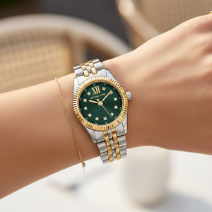 Michael Kors Lexington MK4986 Women’s Two-Tone Green Dial Multi-Function Watch - Luxury Hub Store
