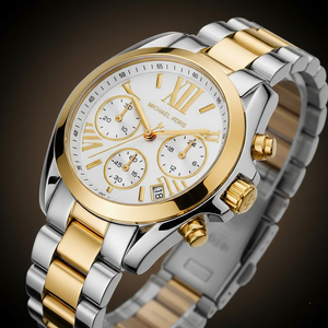 Michael Kors Bradshaw MK5912 Women’s Silver & Gold Stainless Steel Multi-Function Watch - Luxury Hub Store