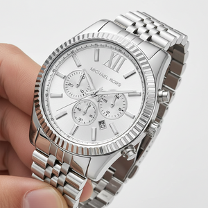 Michael Kors MK8405 Men’s Silver Dial Silver Stainless Steel Chronograph Watch - Luxury Hub Store