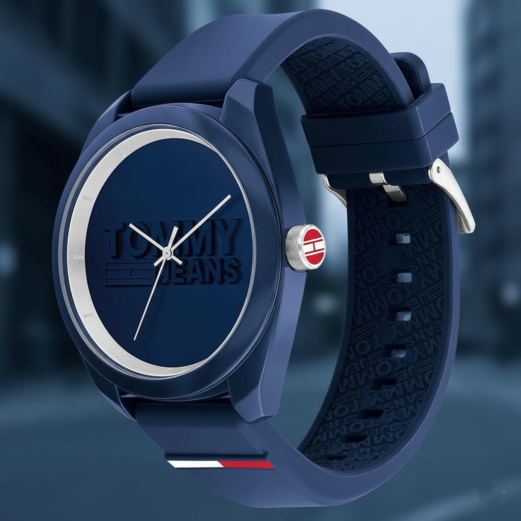 Tommy Jeans San Diego 1791927 Men’s Blue Dial Blue Silicone Casual Watch - Luxury Hub Store