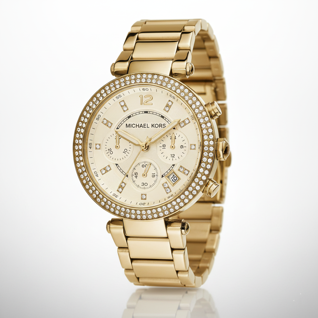 Michael Kors MK5354 Parker Women’s Gold Dial Gold-Tone Chronograph Watch - Luxury Hub Store