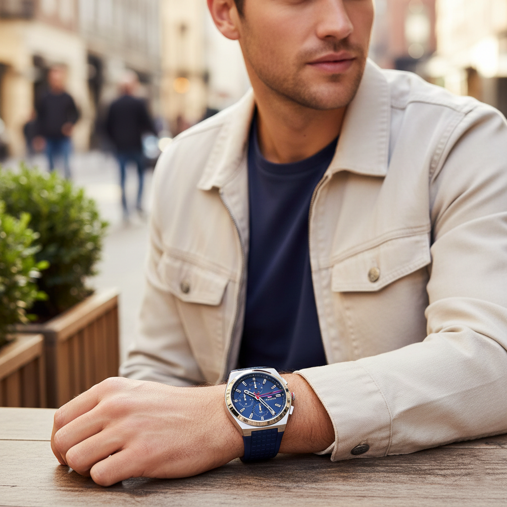 Tommy Hilfiger Connor 1791899 Men’s Blue Dial Blue Silicone Multi-Function Watch