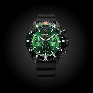 Emporio Armani AR11463 Men’s Green Dial Silicone Strap Diver Chronograph Watch - Luxury Hub Store