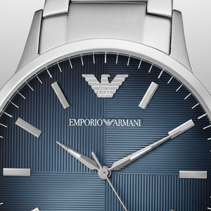 Emporio Armani AR2472 Men’s Blue Dial Stainless Steel Renato Watch - Luxury Hub Store