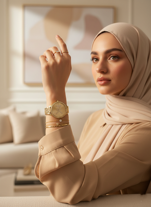 Michael Kors MK4371 Women’s Gold Dial Gold Stainless Steel Crystal MK Logo Watch - Luxury Hub Store