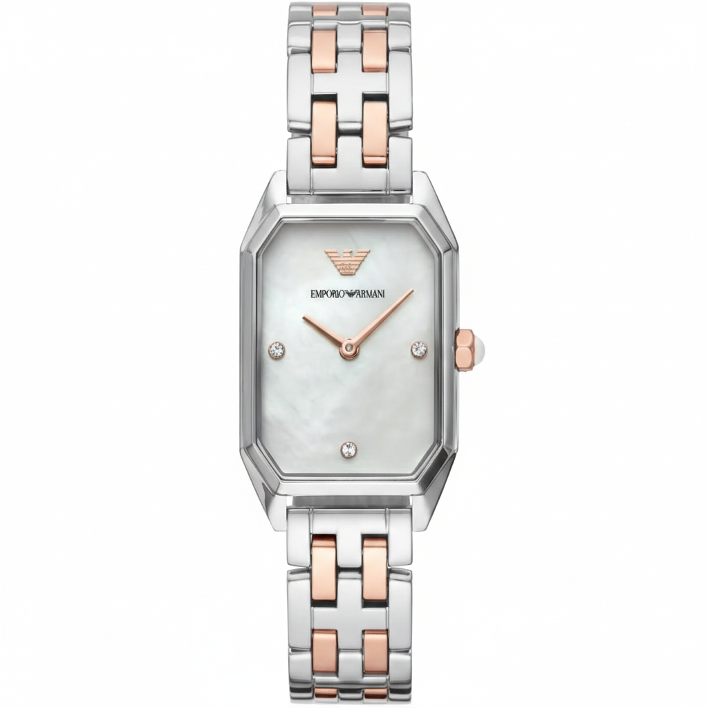 Emporio Armani AR11146 Women’s Mother of Pearl Dial Two-Tone Stainless Steel Gioia Watch - Luxury Hub Store