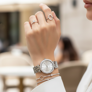 Michael Kors MK3364 Darci Mini Women’s Silver Crystal Dial Watch - Luxury Hub Store