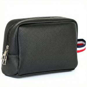 Back view of Tommy Hilfiger Men's Handbag showing premium black pebbled leather texture