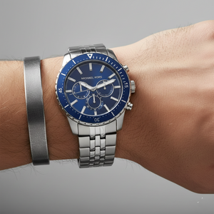 Michael Kors MK7155 Men’s Blue Dial Stainless Steel Cunningham Chronograph Watch - Luxury Hub Store