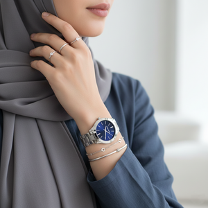 Michael Kors MK3379 Women’s Blue Dial Silver Stainless Steel Slim Watch - Luxury Hub Store