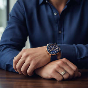 Michael Kors MK7163 Men’s Blue Dial Navy Silicone Strap Chronograph Watch - Luxury Hub Store