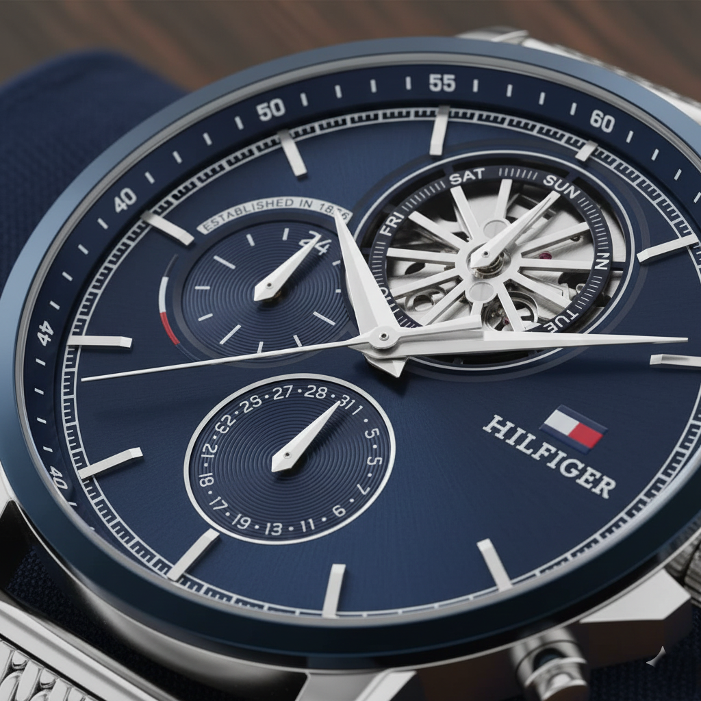Tommy Hilfiger Casual Sport Men's Watch – Blue Dial – Mesh Stainless Steel Strap - Luxury Hub Store