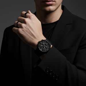 Emporio Armani AR11349 Men’s Black Dial Black Stainless Steel Giovanni Chronograph Watch - Luxury Hub Store