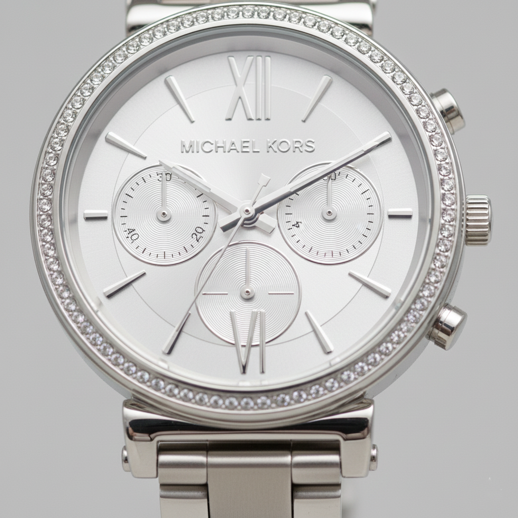 Michael Kors MK6575 Sofie Women’s Silver Dial Silver Stainless Steel Chronograph Watch - Luxury Hub Store