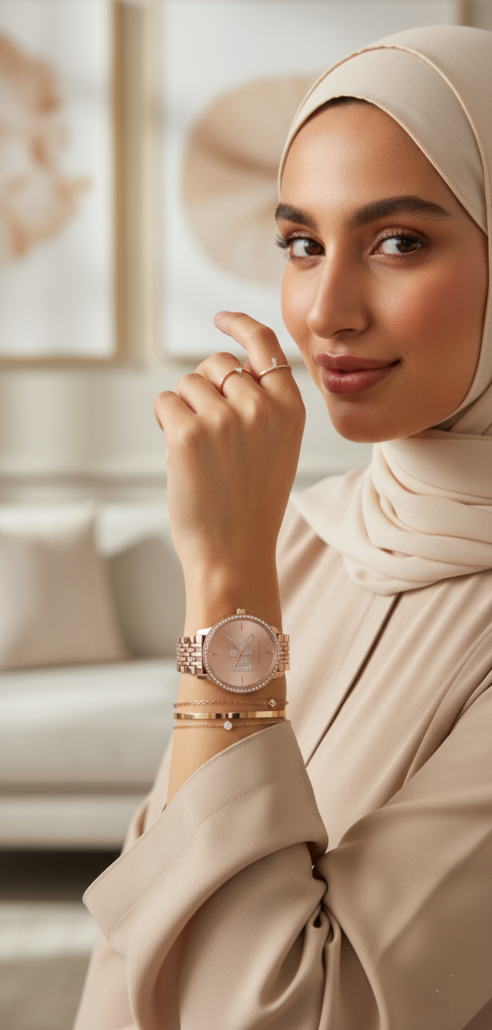 Michael Kors MK4372 Women’s Rose Gold Dial Rose Gold Stainless Steel Crystal MK Logo Watch - Luxury Hub Store
