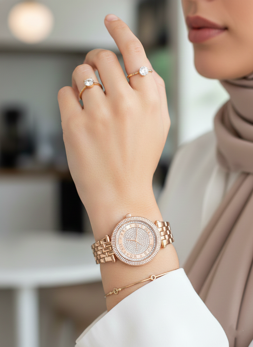 Michael Kors MK4592 Darci Mini Women’s Rose Gold Crystal Dial Watch - Luxury Hub Store