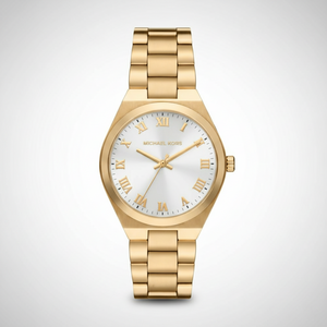 Michael Kors MK7391 Women’s White Dial Gold Stainless Steel Lennox Watch - Luxury Hub Store