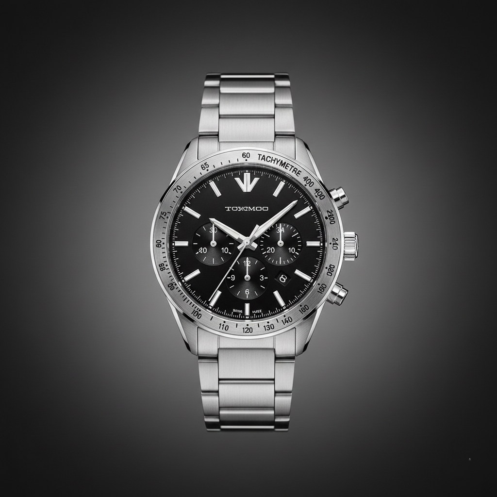 Emporio Armani AR11241 Men’s Black Dial Silver Stainless Steel Chronograph Watch - Luxury Hub Store
