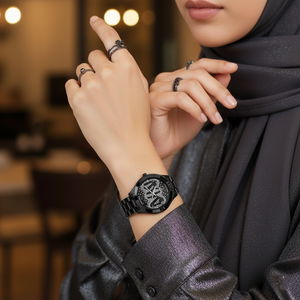 Michael Kors MK3589 Runway Slim Women’s Black Crystal Dial Stainless Steel Watch - Luxury Hub Store