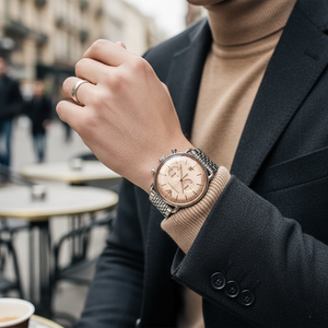 Emporio Armani AR11239 Men’s Champagne Dial Stainless Steel Aviator Watch - Luxury Hub Store
