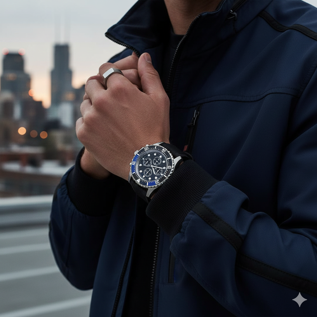 Michael Kors MK8365 Men’s Black Dial Stainless Steel Everest Chronograph Watch - Luxury Hub Store