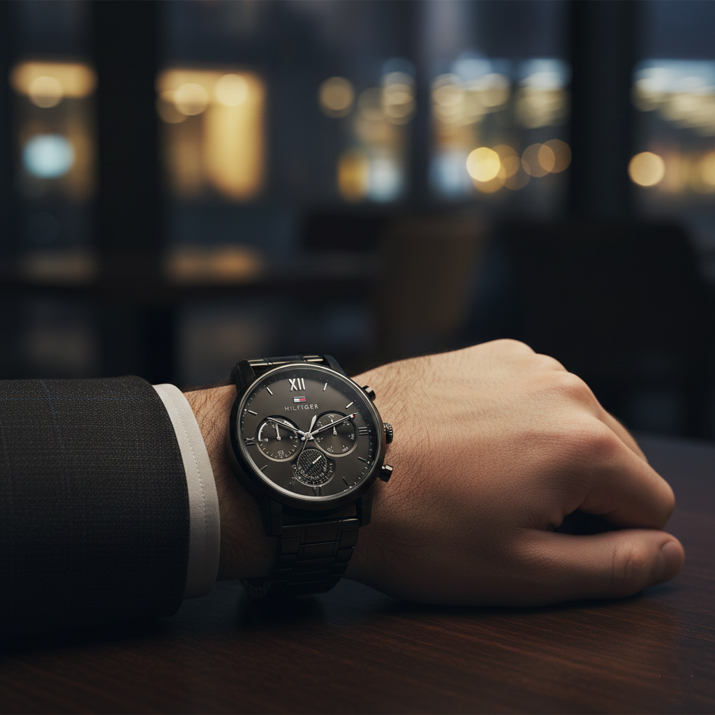 Tommy Hilfiger Sullivan 1791879 Men’s Black Dial Black Stainless Steel Multi-Function Watch